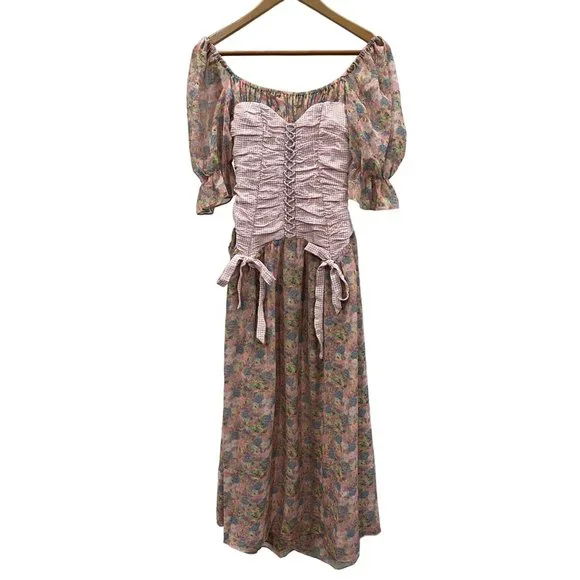 For Love And Lemons | Dresses | For Love Lemons Floral Plaid Cottagecore  Prairie Dress Size Small | Poshmark